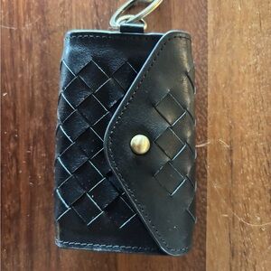 Black Andar woven Poppy leather wallet